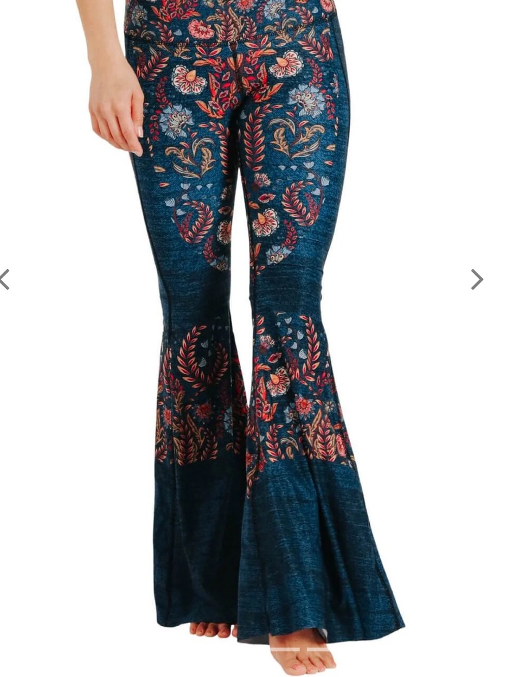 Yoga Democracy Denim Printed Navy Bell Bottoms Eco Friendly